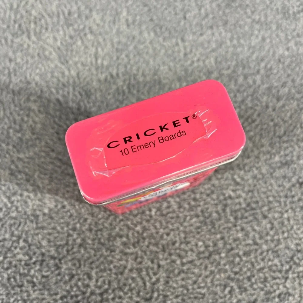 Cricket‎ 10 Emery Boards Nail Files Pink Tin Set Happy Bobby Pins